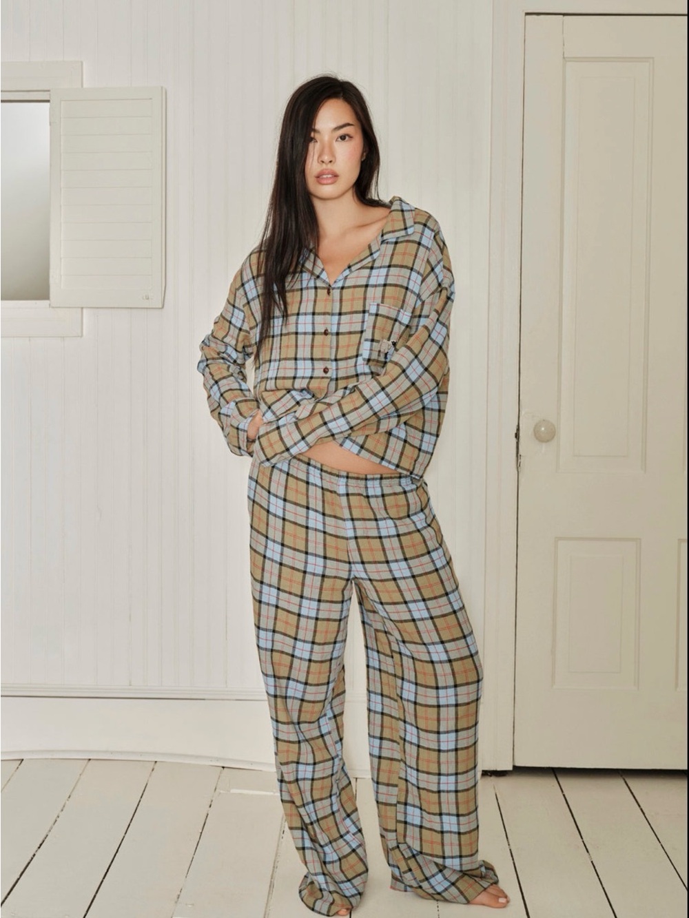 Dairy Boy Sheep in Scottish Plaid Farm Friends Sleep Set